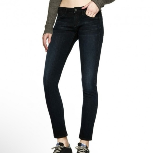 Agolde Chloe Low Rise Slim Stretch Denim Skinny Jean Moonrise Blue 27 - Picture 1 of 13